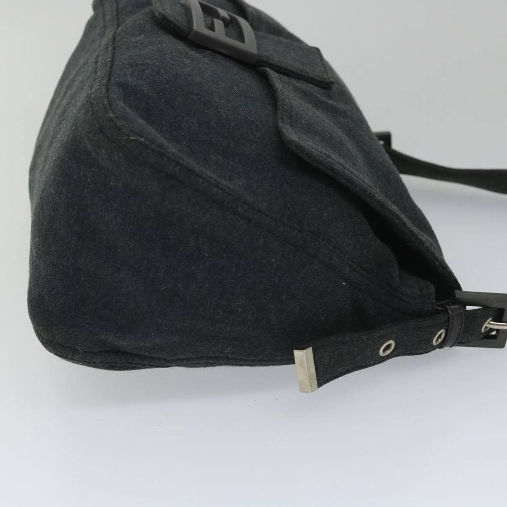 FENDI Mamma Baguette Shoulder Bag Cotton Gray 2305 26325 008 Auth ep2054 - Picture 3 of 16